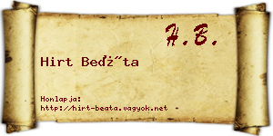 Hirt Beáta névjegykártya